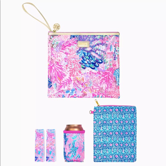 NEW Lilly Pulitzer Beach Day Pouch Multi Splendor In The Sand - Picture 1 of 4